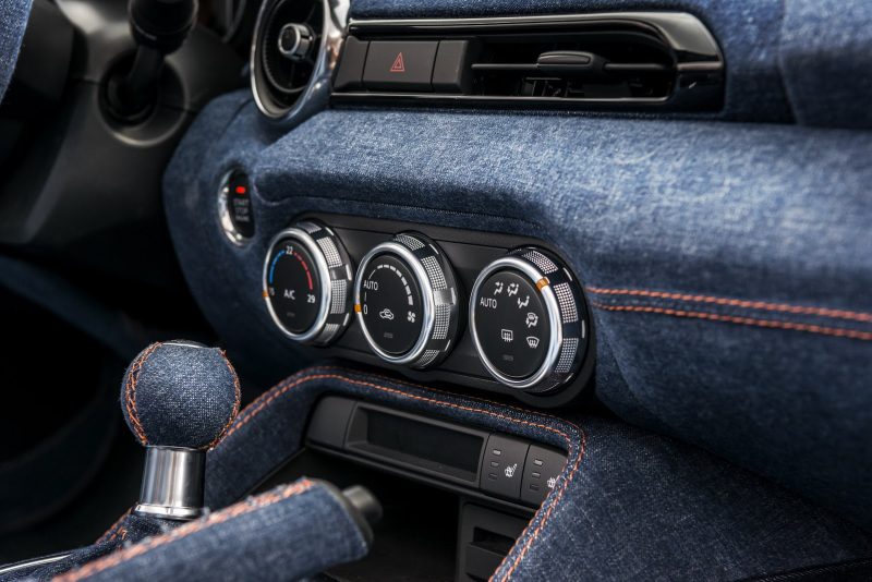 Illustration for article titled Placate Your Fears Of Global Economic Collapse With This Two-Tone Miata With A Denim Interior